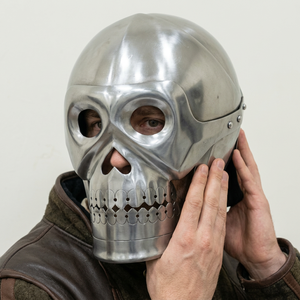 Casco de Caballero Espartano Medieval de Imitación Antigua para Adultos, Estilo Europeo, Romano, Griego, Plateado, para Halloween, de CH Calvin Handicraft - Product Image 1