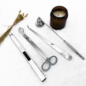 थोक 3-इन-1 diy मोमबत्ती सहायक उपकरण गर्म बिक्री स्टेनलेस स्टील विक ट्रिमर और चांदी के रंग में कैंची - Product Image 1