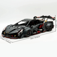 GULY 10639 Bloques de Construcción de Superauto Poison a Escala 1:8, 3089 Piezas, Modelo MOC de ABS, Juguete Técnico STEM y Electrónico, Regalo para Adultos
