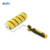Recharge de rouleau à rayures jaunes et noires en peau de tigre avec poignée en plastique pour le Bangladesh rouleau peinture