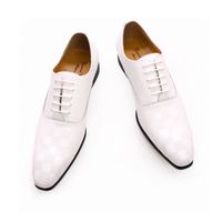Chaussures Oxford Classiques Blanches en Cuir Véritable pour Hommes, Idéales pour Mariage et Cérémonies, à Lacets et Bout Pointu – Vente en Gros Usine, Meilleur Prix !