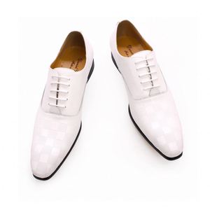 Chaussures Oxford Classiques Blanches en Cuir Véritable pour Hommes, Idéales pour Mariage et Cérémonies, à Lacets et Bout Pointu – Vente en Gros Usine, Meilleur Prix ! - Product Image 2