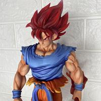 Figurine d'action lumineuse en PVC JT Super Blue Goku avec décoration sculptée à double tête