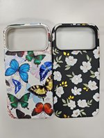Coque de téléphone à motifs colorés avec impression dorée pour iPhone 18, iPhone 17, 16, 15, 14 Pro Max – Accessoires pour téléphones