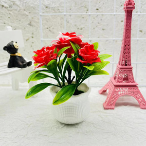 Vasos de Flores Artificiais Multicoloridos de Plástico Modernos 14*12cm para Decoração de Casa, Escritório, Casamento e Festa de Ano Novo - Product Image 3