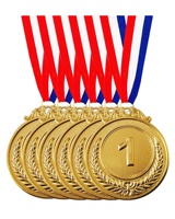 Trophée personnalisé en métal doré pour la 1ère place, avec logo sur mesure, commande en gros OEM, pour événements, clubs, compétitions sportives, médaille sportive