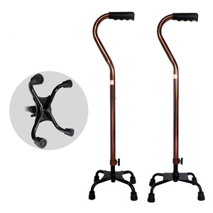 Bastón de Aluminio de Alta Calidad, Altura Ajustable de 75-96 cm, Cuatro Patas Antideslizantes, para Personas Mayores - Product Image 5