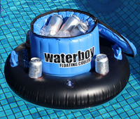 Seau à glace pour boisson flottante, porte-bière, plateau à bière flottant avec couvercle dans l'eau, fête à la piscine