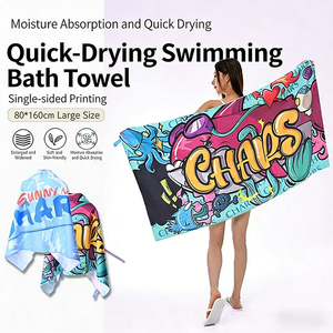 Serviette de plage en microfibre de qualité professionnelle, super absorbante, séchage rapide, résistante au sable, commande en gros avec personnalisation de la marque pour les centres de villégiature - Product Image 5