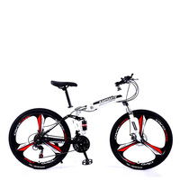 Vélo pliable tout suspendu de montagne OEM, vente en gros, personnalisé, 24, 26, 27 pouces, acier à haute teneur en carbone, vélo pliable VTT