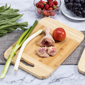Tabla de cortar de bambú rectangular con asa, antibacteriana, duradera, para cortar frutas y verduras - Product Image 3