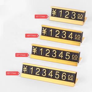 Soporte de mostrador de exhibición de precios Etiqueta de <span class=keywords><strong>precio</strong></span> ajustable Base de aluminio para joyería Kit de bloque de cubo de exhibición de <span class=keywords><strong>precio</strong></span> de dólar para tienda minorista - Product Image 3