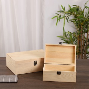 Caja de almacenamiento de joyas de madera, caja de regalo cuadrada con tapa abatible y cerrable para recuerdos de boda, embalaje general, tamaño personalizable - Product Image 4