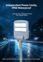 Lampadaire LED en alliage d'aluminium 150W 250W IP66 AC étanche avec poteau pour parking, jardin, allée, cour - Vente chaude
