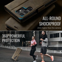 CaseMe populaire RFID pour Samsung S25 ultra étui de téléphone portefeuille pli rétro affaires support rapide pour Samsung S25 Ultra S24 S23 FE S22