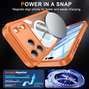 New Orange màu 360 bảo vệ đầy đủ Bìa trường hợp đối với <span class=keywords><strong>iPhone</strong></span> 17 Pro Max Heavy Duty <span class=keywords><strong>Rugged</strong></span> Armor Trường hợp với 9H Glass phim màn hình - Product Image 4