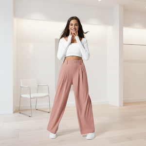 <span class=keywords><strong>Pantalon</strong></span> long confortable et décontracté pour <span class=keywords><strong>femme</strong></span>, couvrant les hanches, amincissant, ample, en tricot, pour le quotidien, les trajets domicile-travail, le bureau, <span class=keywords><strong>pantalon</strong></span> droit 3D - Product Image 1