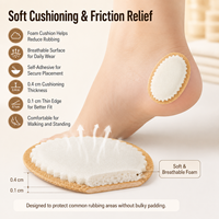 Coussinets en feutre de polyester pour les pieds, en forme de cœur et ovale, autocollants anti-frottement pour femmes, pour chaussures à talons hauts, bottes et baskets