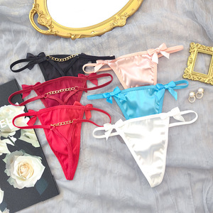 2026 Ladies G String Underwear Tanga Hollow Out <strong>T</strong> <strong>Back</strong> Hollow Out Sexy Women's Panties Thongs with Bow - Product Image 1