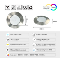 Lampes LED subaquatiques pour piscine de haute qualité, étanches, en acier inoxydable, résine RGB, IP68