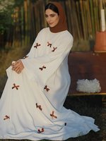Mode islamique, vêtements pour femmes musulmanes, abaya fermée, abaya à nœud, robe décontractée ample pour femmes musulmanes, robe islamique blanche à manches trompette pour femmes
