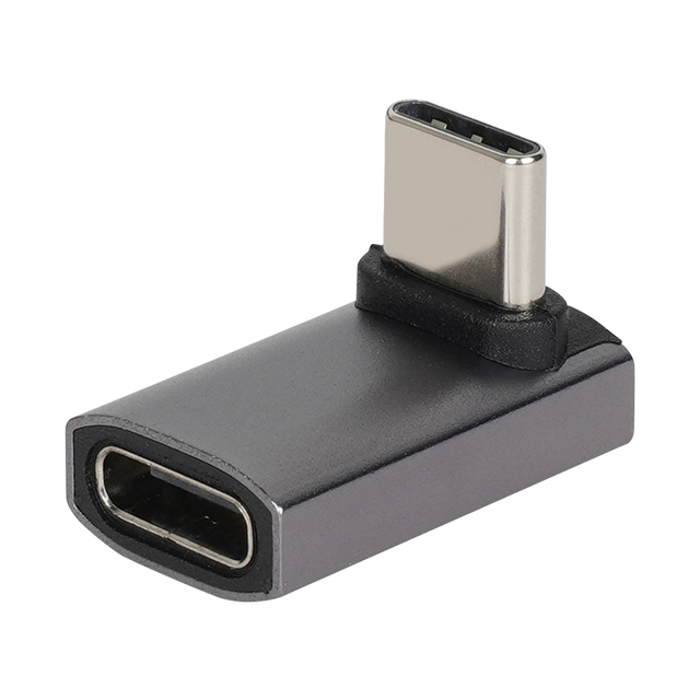 VCOM Right Angle Male to Female USB C Adapter 40Gbps Data Transfer USB4 8K Video 240W Power Charge Connector