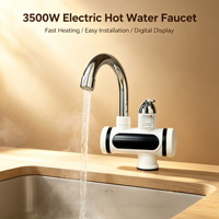 Robinet d'eau chaude électrique sans réservoir OEM 3500W, étanche IPX4, avec affichage LED, température constante, économie d'énergie, en plastique, pour usage domestique
