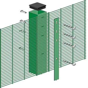 Clôture de sécurité en fil soudé, panneaux en maille 358 revêtus de PVC 3M, <span class=keywords><strong>anti</strong></span>-escalade, clôture de jardin pour maisons, maille fine - Product Image 6