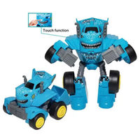 DIY moulé sous pression jouet dessin animé Robot déformation métal tactile détection transformer Robot voiture jouet avec musique légère pour enfant