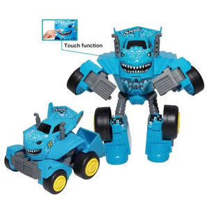 DIY Druckguss Spielzeug Cartoon Roboter Verformung Metall Touch Sensing Transform Roboter Auto Spielzeug mit leichter Musik für Kinder - Product Image 4