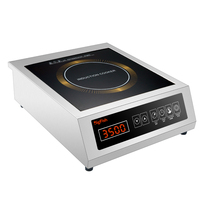 Table de cuisson à induction commerciale 3500W, plaque de cuisson électrique en acier inoxydable, panneau en verre céramique, commande tactile, économe en énergie