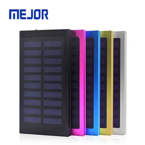 Solaire Metal Powerbank 10000Mah Telefoon Oplader 2A Draagbare Mobiele Slim 20000Mah Solar Power Bank