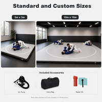 Tapis de BJJ gonflable commercial en Drop Stitch avec PVC de 10 cm et logo personnalisé, tapis d'entraînement de Jiu Jitsu pour académies et dojos de BJJ