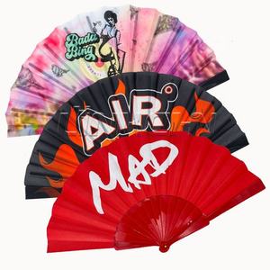 2025 ventilateurs à main chinois personnalisés grands petits ventilateurs pliants en plastique bois bambou Souvenir personnalisé pour l'artisanat en plastique - Product Image 2