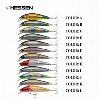 Leurre artificiel Hessen 70mm/7g 90mm/11g Minnow avec design bionique laser pour la pêche au saumon et au brochet en eau moyenne