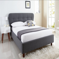 Cadre de lit simple réglable de style scandinave minimaliste avec tête de lit, matériau écologique, taille et couleur personnalisables