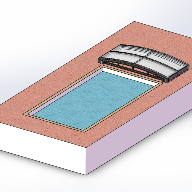 Low Height Pool Enclosure Automatic Pool Roof Cover with Remote Control or Manual