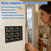 Aimant de réfrigérateur rétro en forme de cassette audio avec 128 Mo de stockage et 9 mini-cassettes décoratives