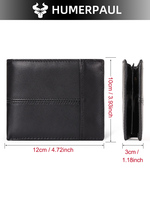 Dompet Kulit Asli Mewah untuk Bisnis, Lipat Dua, Tempat Kartu Berlogo, Penutup Lipat, Rantai, Kasual untuk Uang Tunai, Perjalanan, Dompet Pria