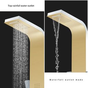 Panel de <span class=keywords><strong>ducha</strong></span> cepillado de níquel dorado, torres de columna, cascada de acero inoxidable 304, chorros de Spa, panel de pared de <span class=keywords><strong>ducha</strong></span> inteligente, panel de <span class=keywords><strong>Ducha</strong></span> - Product Image 5