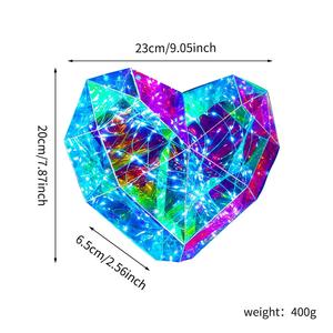 LED colorato cuore di fantasia appeso albero luci IP65 di plastica per matrimonio all'aperto lampadario decorazione centri commerciali natale - Product Image 6