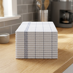Paños de Cocina de Algodón a Cuadros Blancos, Rectangulares, Tejidos, Lavables a Máquina, Ecológicos, OEM/ODM, Marca Privada - Product Image 1