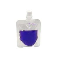 Grande pochette transparente à fond plat avec bec verseur transparent et poignée de scellage en plastique PE pour impression en héliogravure