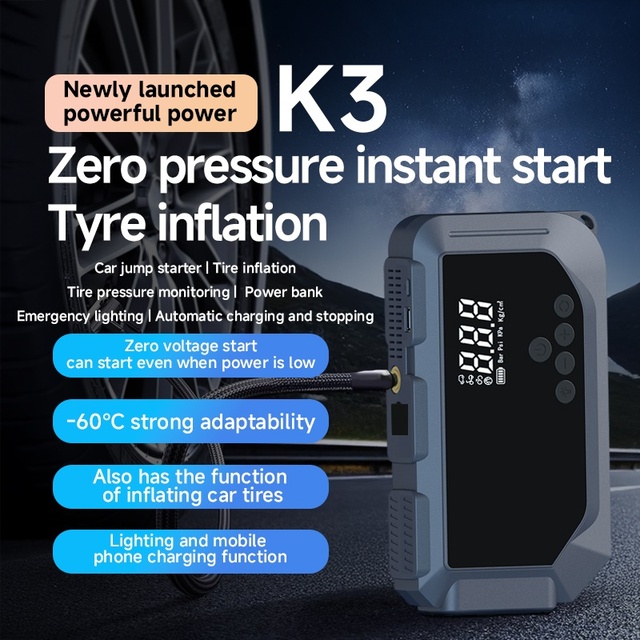Wholesale 8000mAh 12V Car Jump Starter Power Bank 150PSI Tire Inflator Air Compressor Booster Charger Peak Current Lithium