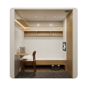 WE Modern Wholesale Cápsula de madera Litera para hostales para estudiantes de la escuela Dormitorio Loft Marco de cama Cápsula Cama de hotel - Product Image 6