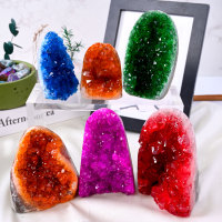 Vente en gros de haute qualité améthyste géode citrine géode grappes cristal artisanat pour décor de méditation
