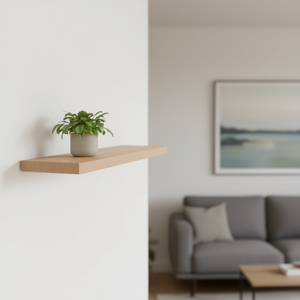 Étagère murale en bois de chêne massif, hauteur moyenne, réglable, pour le rangement dans le salon - Product Image 2