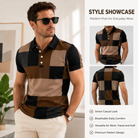 Erkek Nakışlı Düz Örme Kısa Kollu Nefes Alabilen Hızlı Kuruyan Günlük Esnek Kumaş Slim Fit İş Golf Üstü Cepli Çok Amaçlı