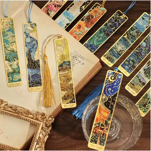 Segnalibro in Metallo Vintage con Dipinto a Olio, Segnalibro Lungo con Nappa e Stampa a Caldo - Regalo di Cancelleria per <span class=keywords><strong>Club</strong></span> di Lettura - Product Image 2