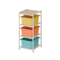 Armoire à tiroirs modulaire en plastique avec panier amovible pour le rangement des jouets des enfants